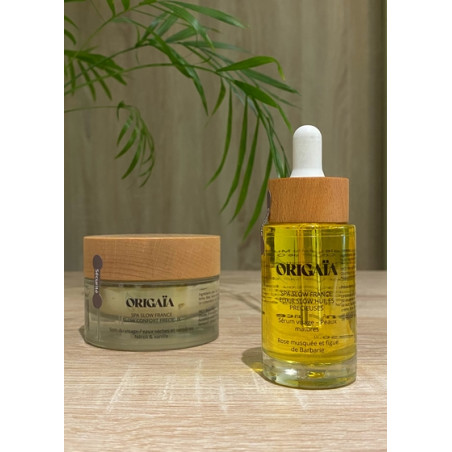 Sérum aux huiles précieuses et crème pour peau sèche et sensible, nourrissent et apaisent. Soin naturel du Nord de la France