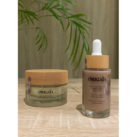 Sérum et crème pour peau sensible, hydratent et apaisent en douceur. Soin naturel fabriqué dans le Nord de la France