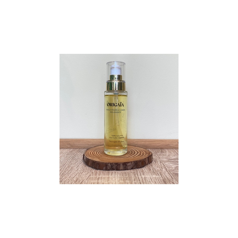 Huile de massage relaxante au monoï, hydrate et apaise la peau. Soin naturel fabriqué dans le Nord de la France