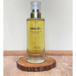 Huile de massage relaxante au monoï, hydrate et apaise la peau. Soin naturel fabriqué dans le Nord de la France