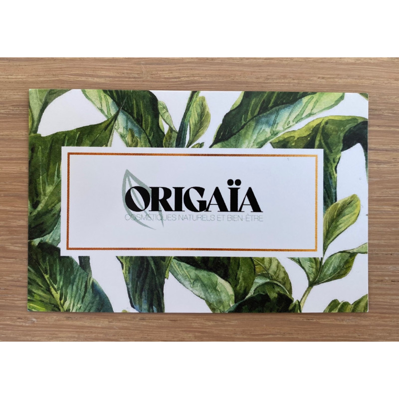 Carte cadeau, idéale pour offrir des produits de bien-être et cosmétiques naturels. Disponible dans le Nord de la France