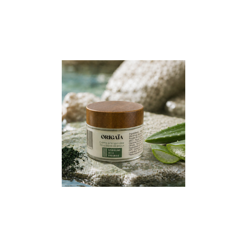 Crème visage à la spiruline. Reminéralisante, anti-oxydante, anti-pollution